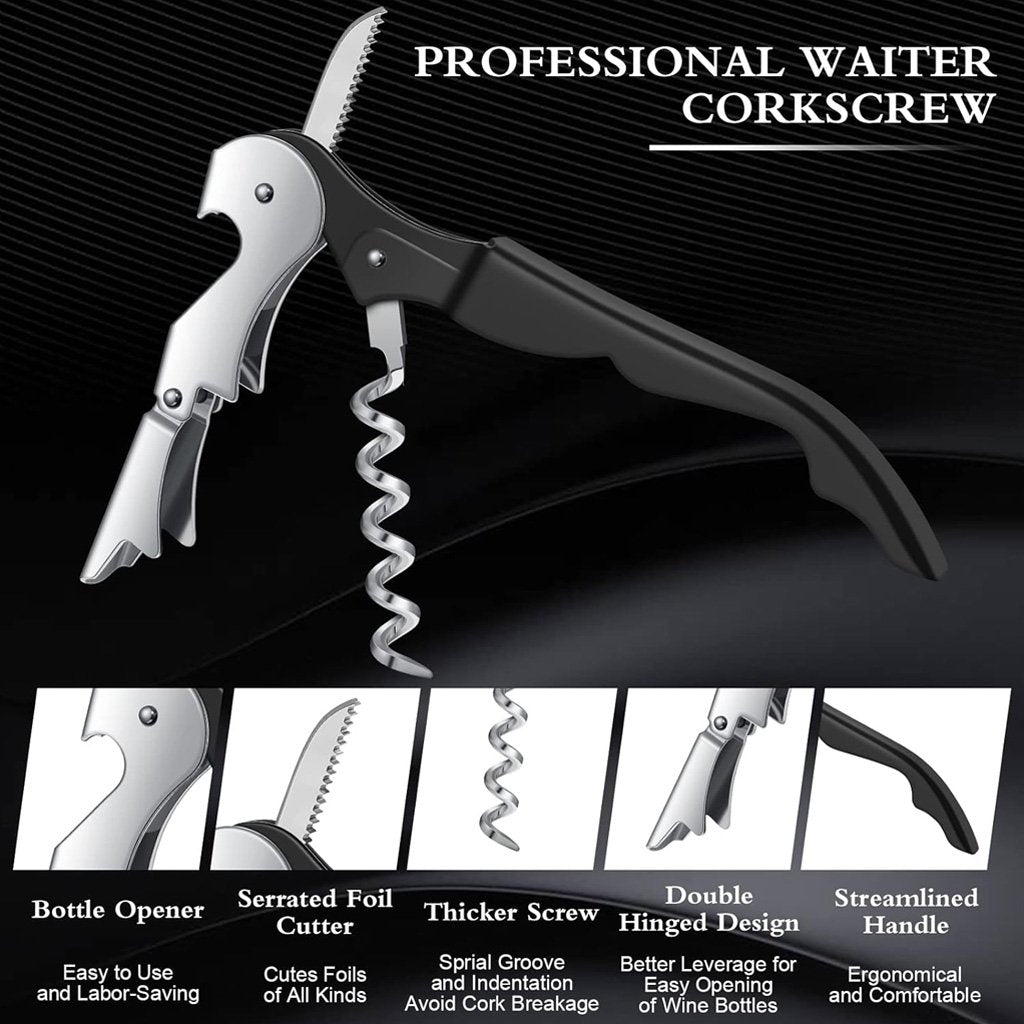 Steel Bottle Opener and Wine Corkscrew