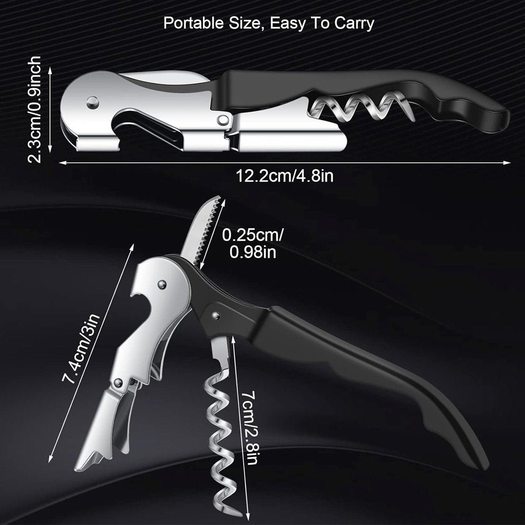 Steel Bottle Opener and Wine Corkscrew