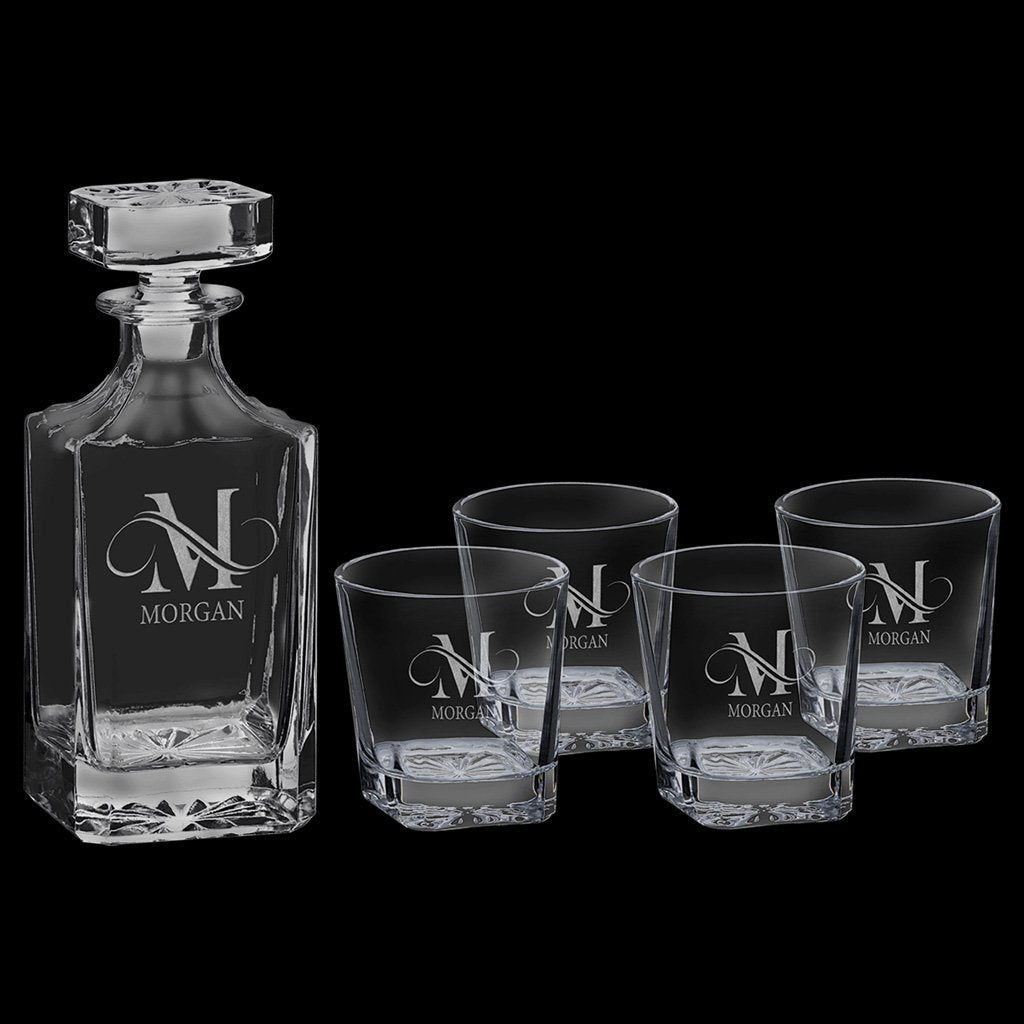750ml Square Glass Decanter Set