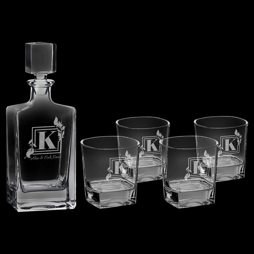 810ml Rectangle Glass Decanter Set