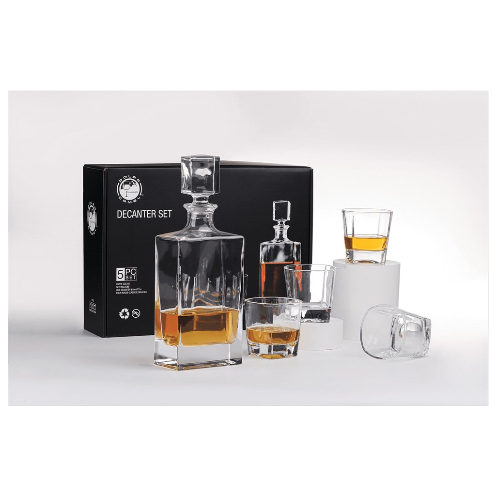 810ml Rectangle Glass Decanter Set