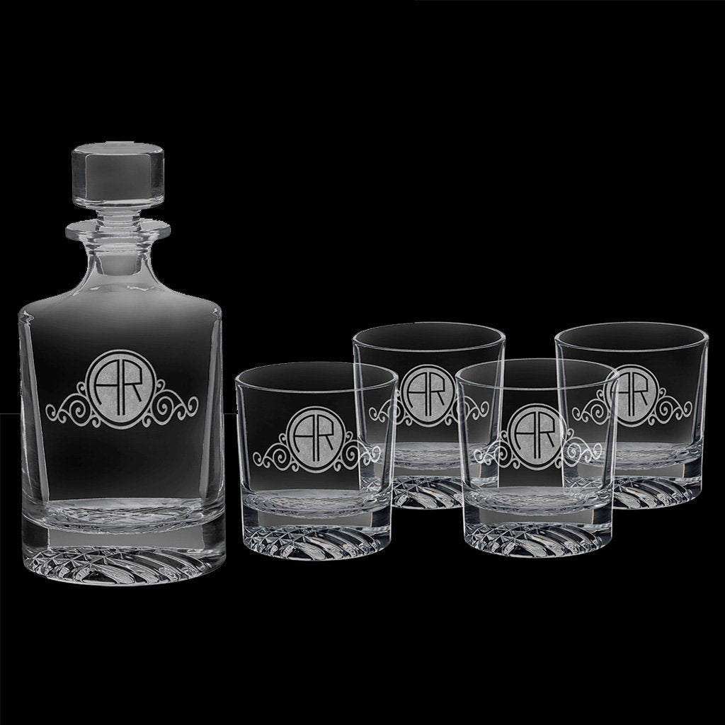 850ml Round Glass Decanter Set