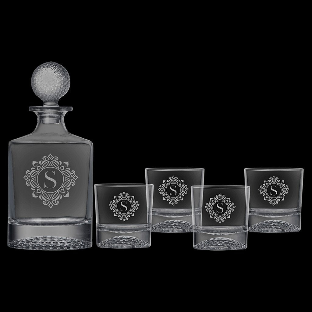 850ml Round Golf Glass Decanter Set