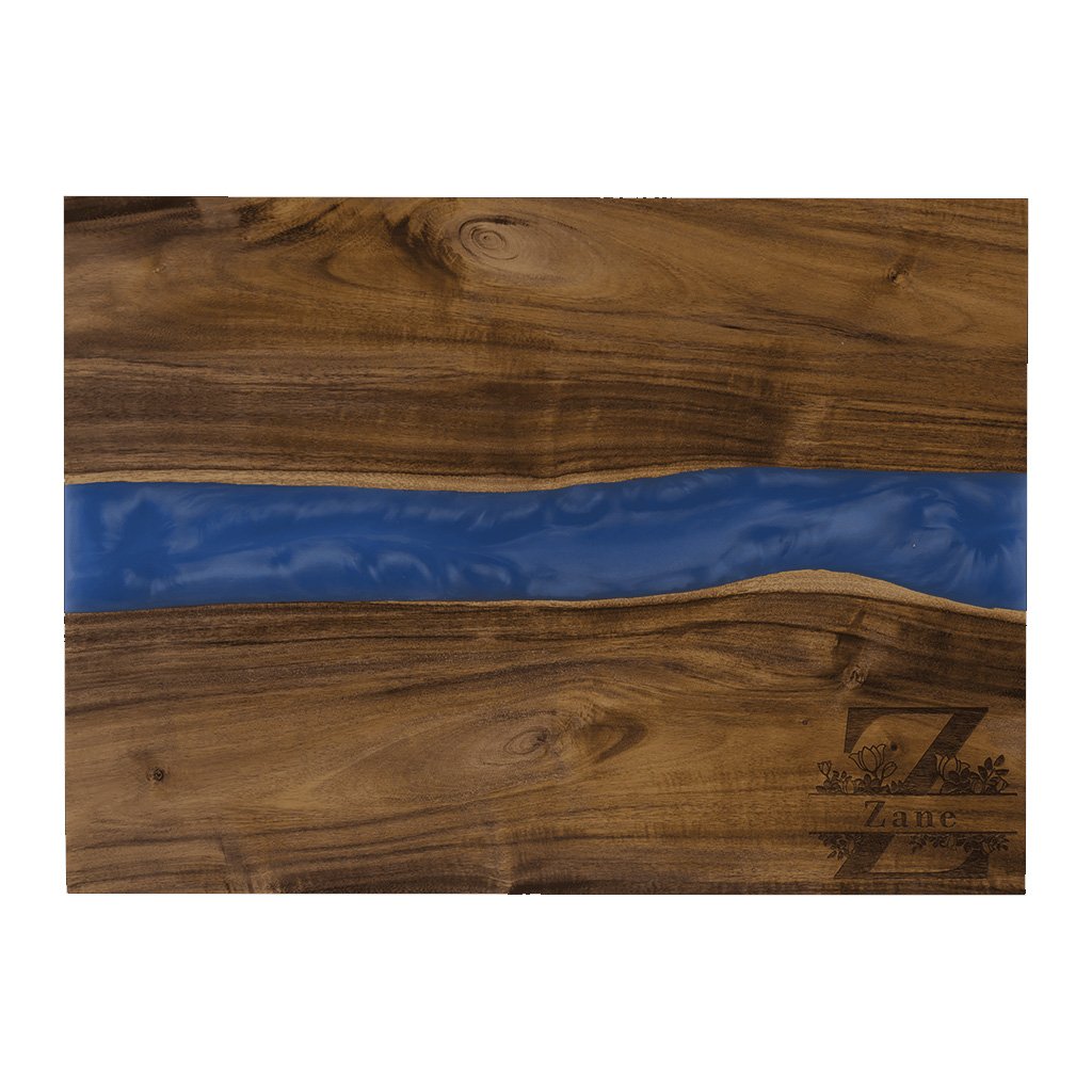 Acacia with Blue Pearl Resin Serving Board