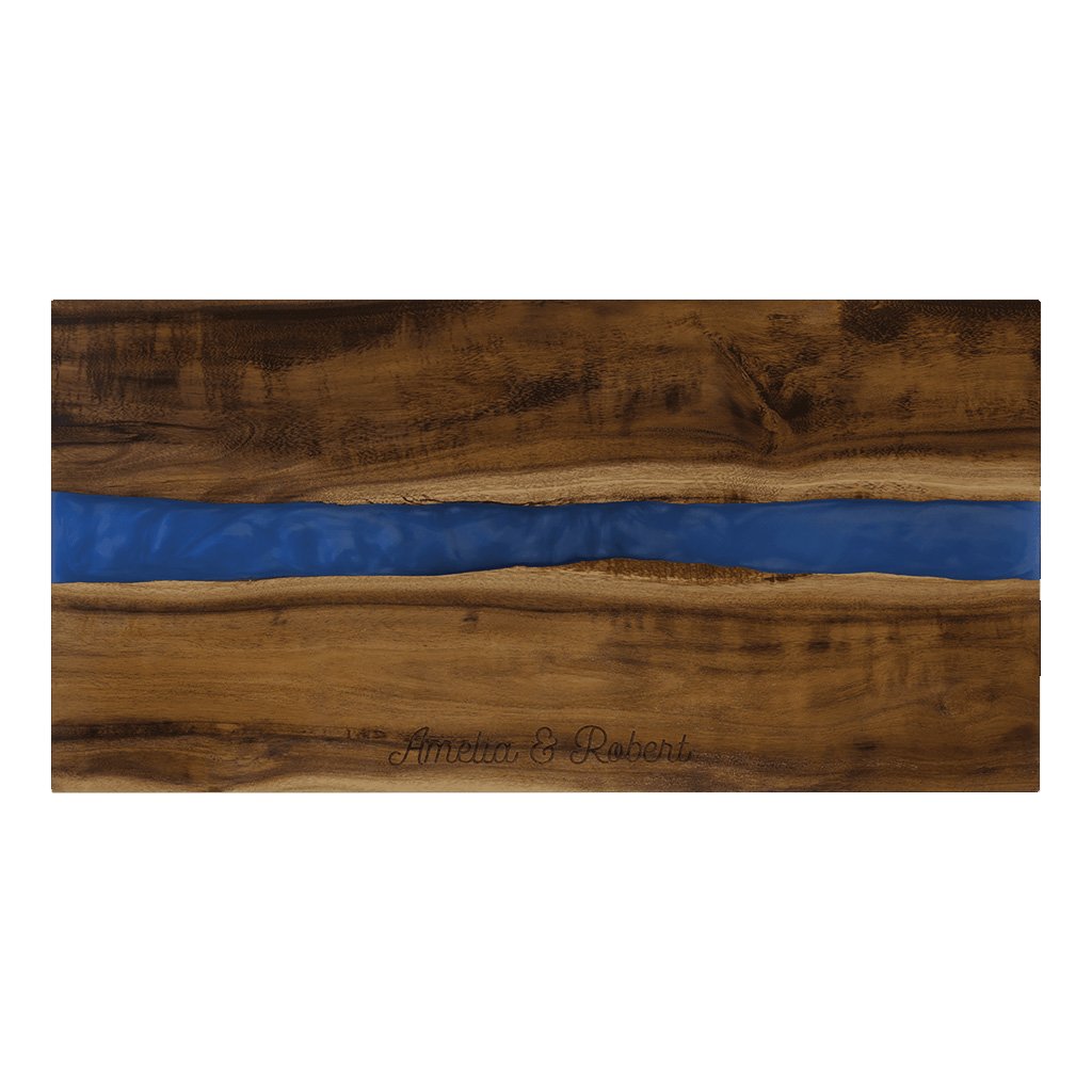 Acacia with Blue Pearl Resin Serving Board