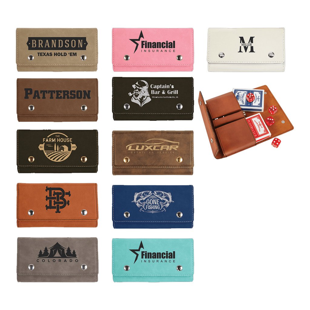 Leatherette Card & Dice Set