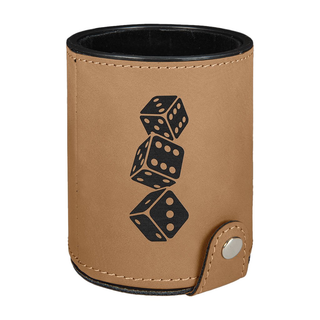 Leatherette Dice Cup with 5 Dice