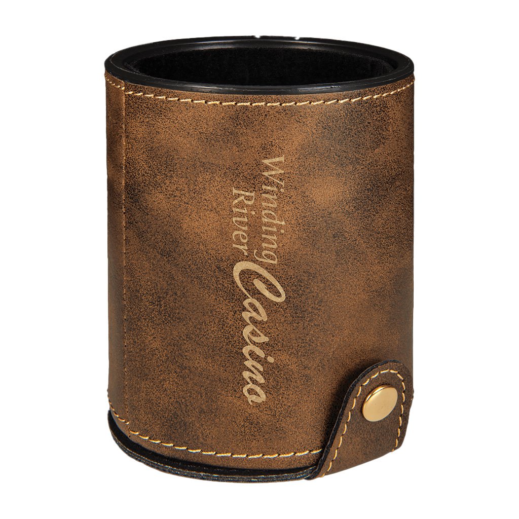 Leatherette Dice Cup with 5 Dice