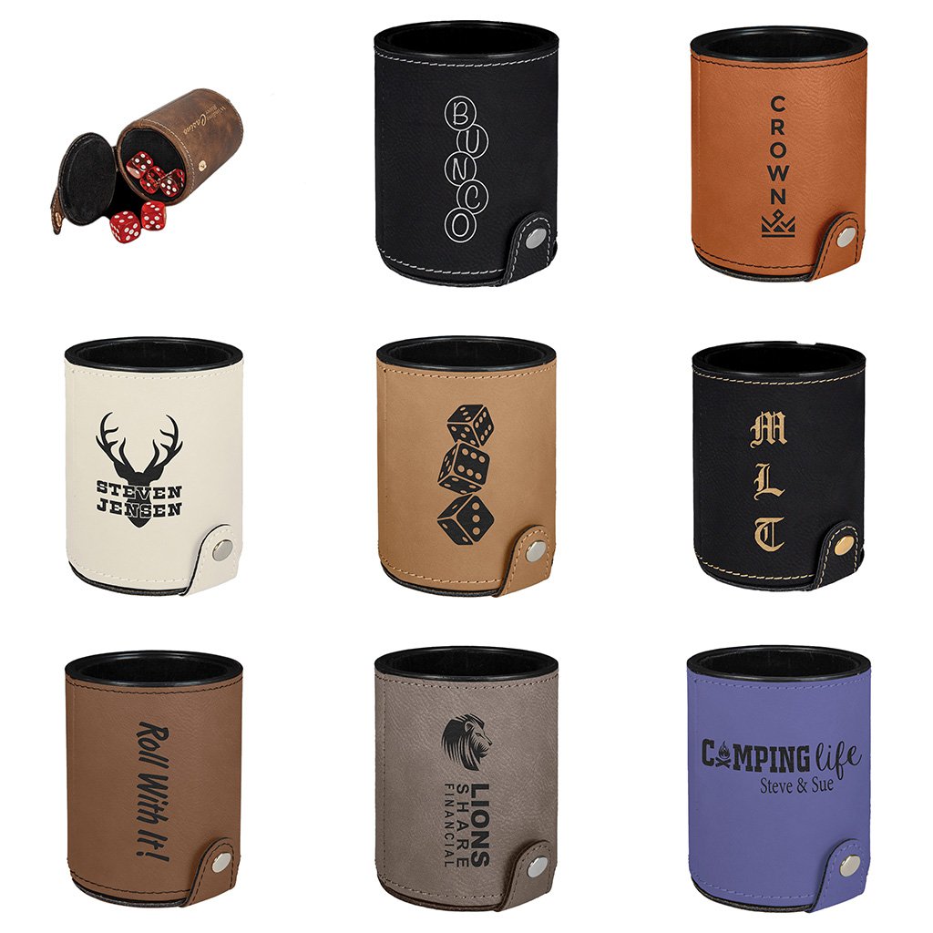 Leatherette Dice Cup with 5 Dice
