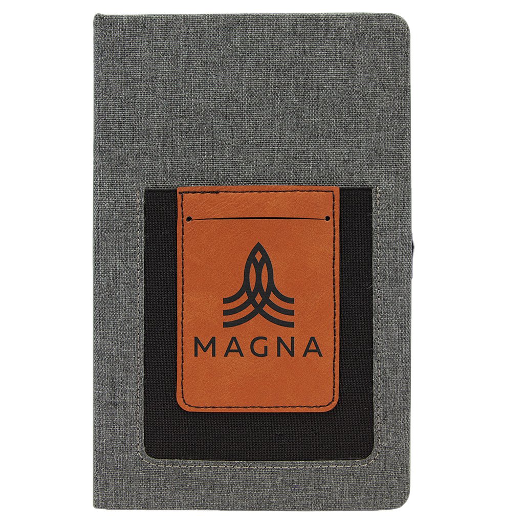 Leatherette Journal with Cell/Card Slot