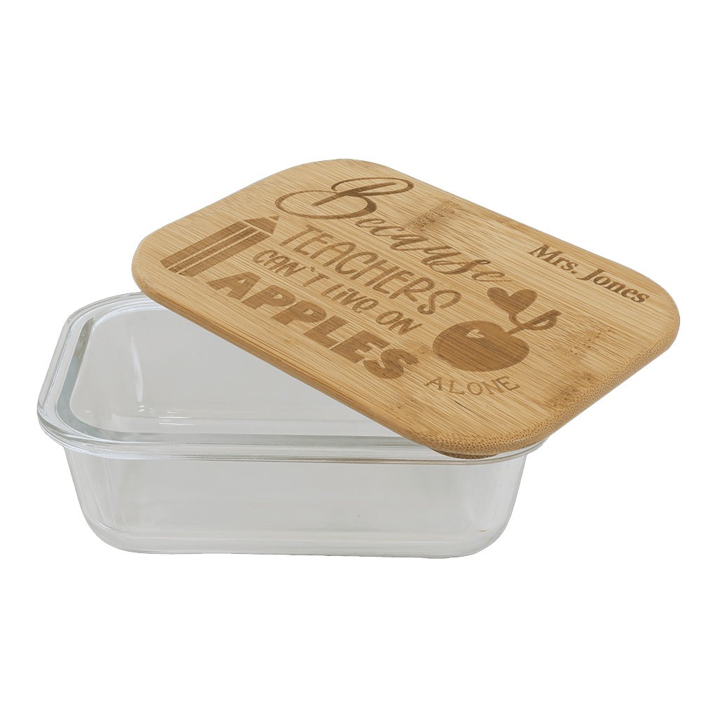 Rectangle Glass Container with Bamboo Lid