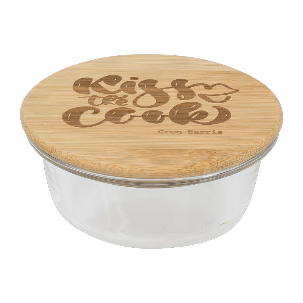 Round Glass Container with Bamboo Lid