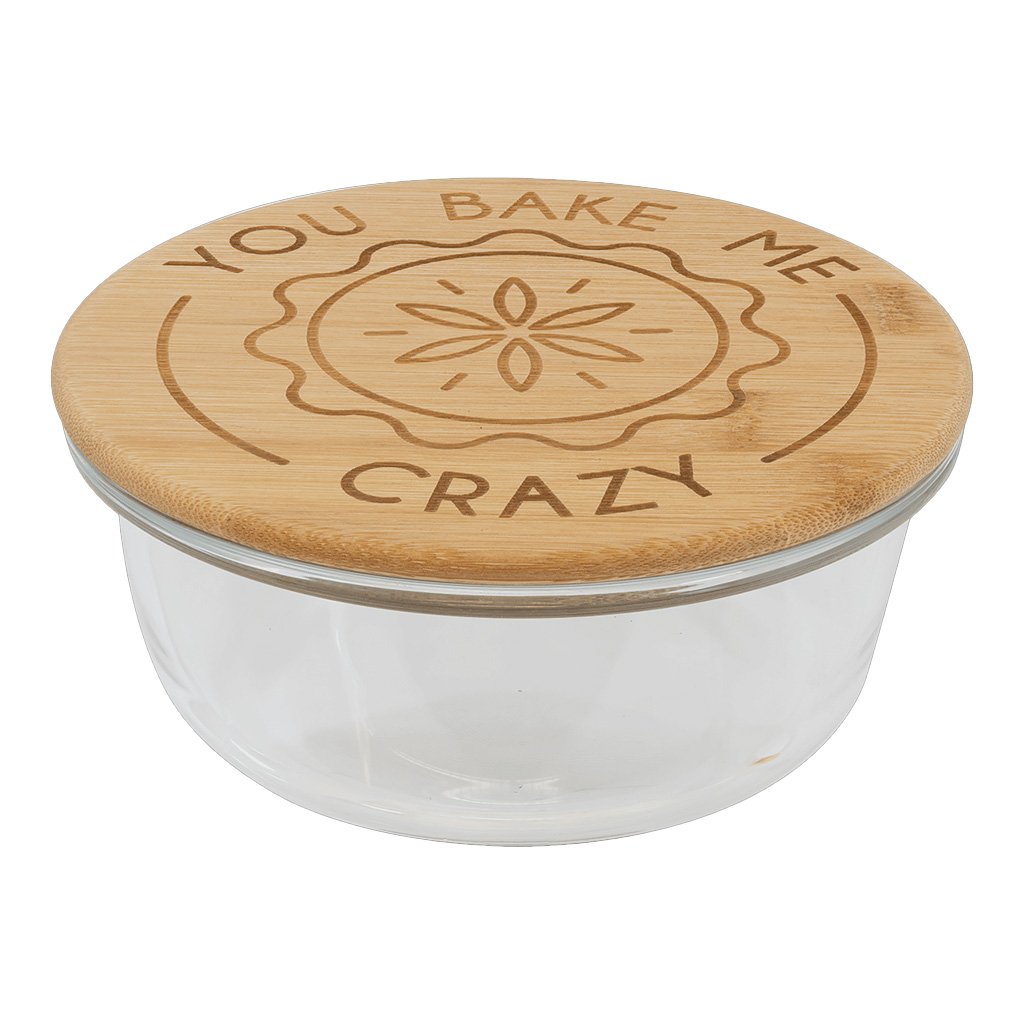 Round Glass Container with Bamboo Lid