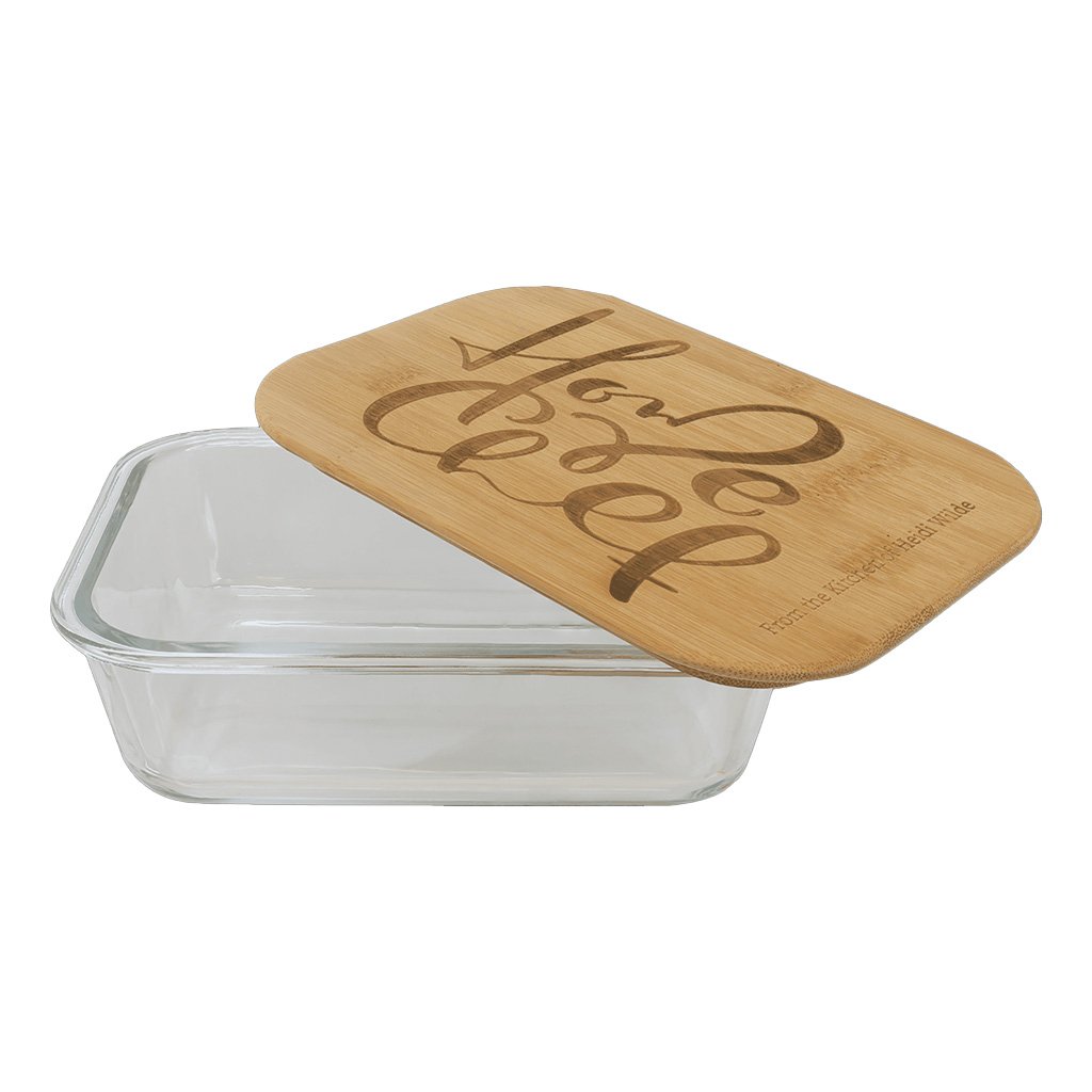 Rectangle Glass Container with Bamboo Lid