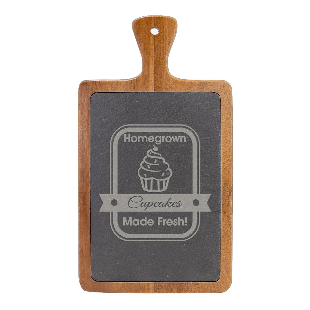 Acacia Wood/Slate Paddle Cutting Board