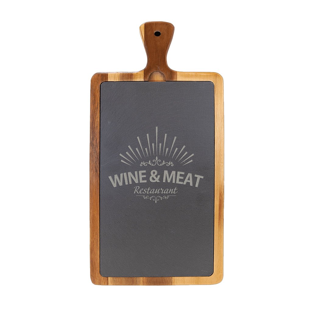 Acacia Wood/Slate Paddle Cutting Board