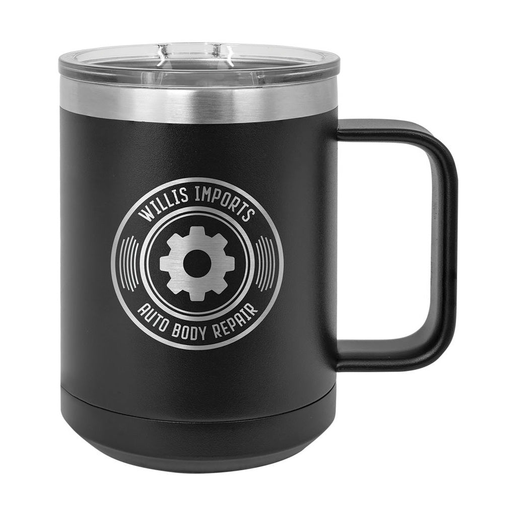 15 oz. Travel Mug with Slider Lid - Laser Styles