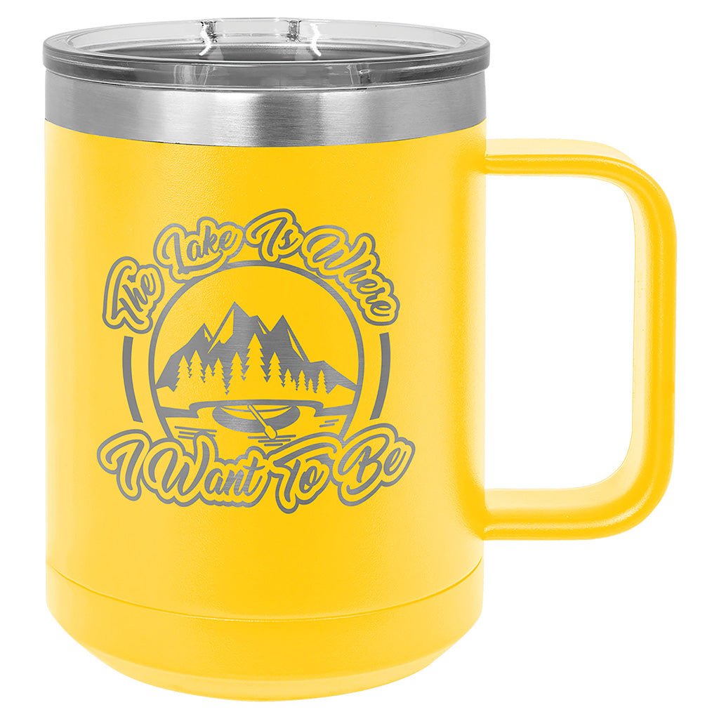 15 oz. Travel Mug with Slider Lid - Laser Styles