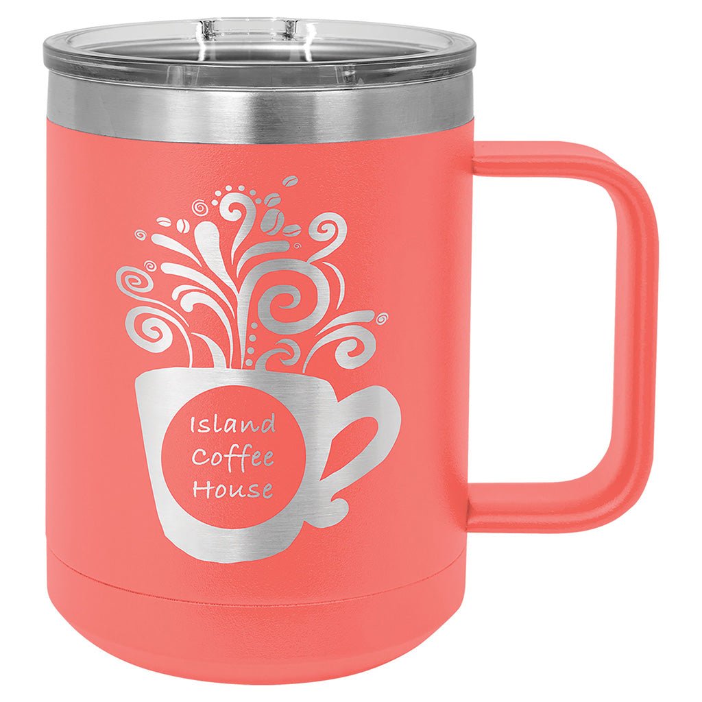 15 oz. Travel Mug with Slider Lid - Laser Styles