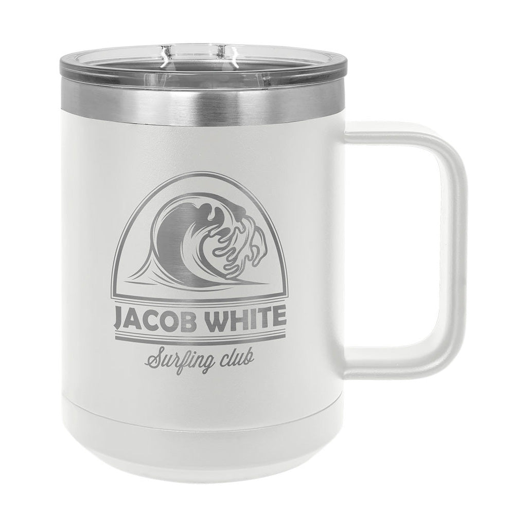 15 oz. Travel Mug with Slider Lid - Laser Styles