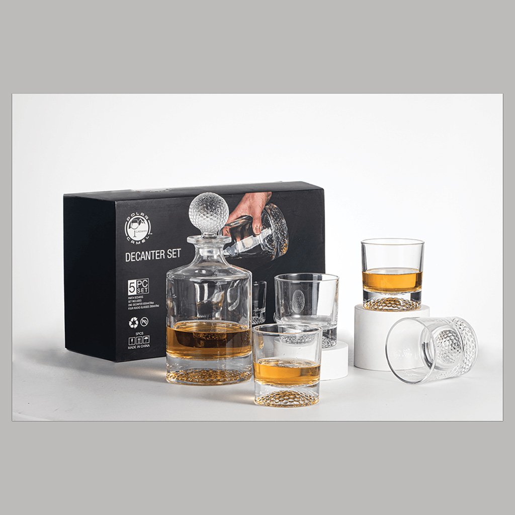 850ml Round Golf Glass Decanter Set