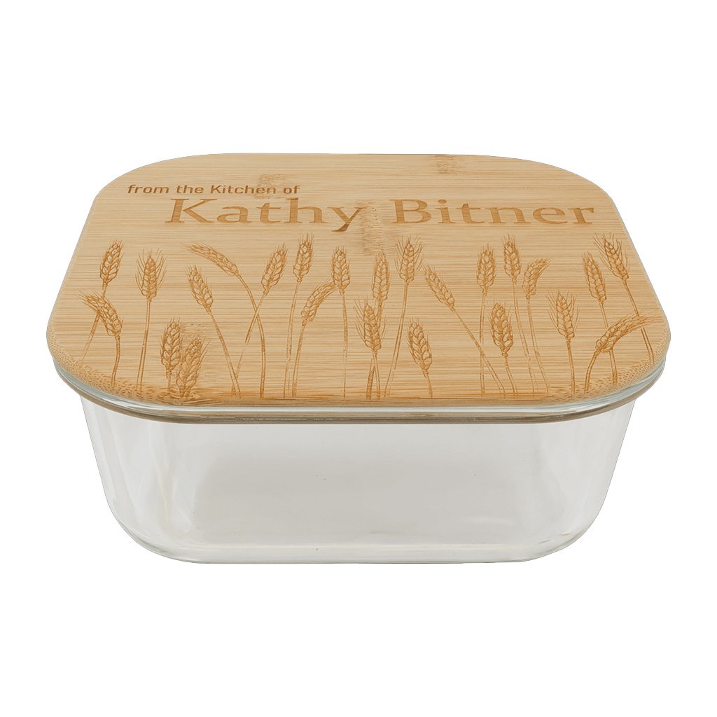 Square Glass Container with Bamboo Lid