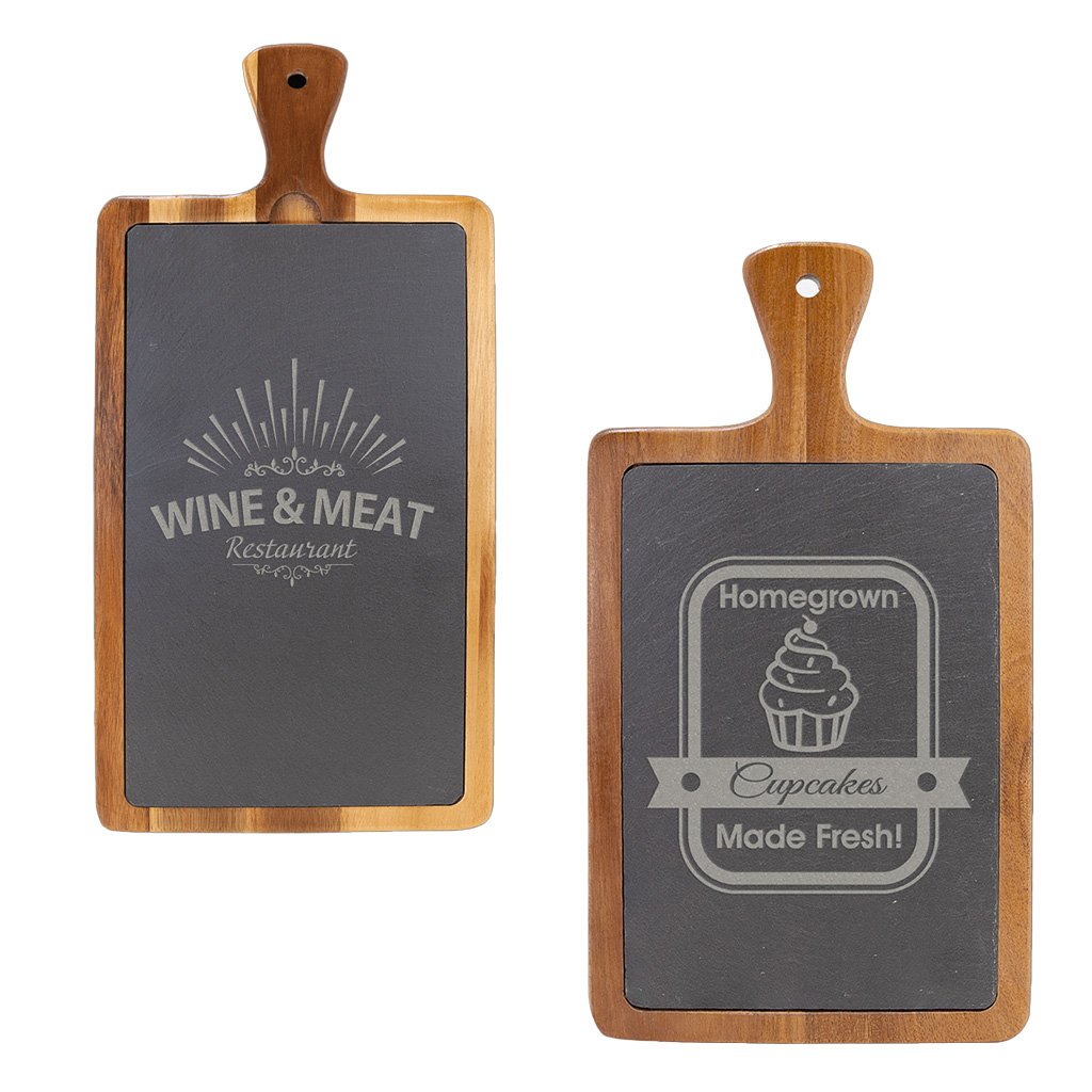 Acacia Wood/Slate Paddle Cutting Board