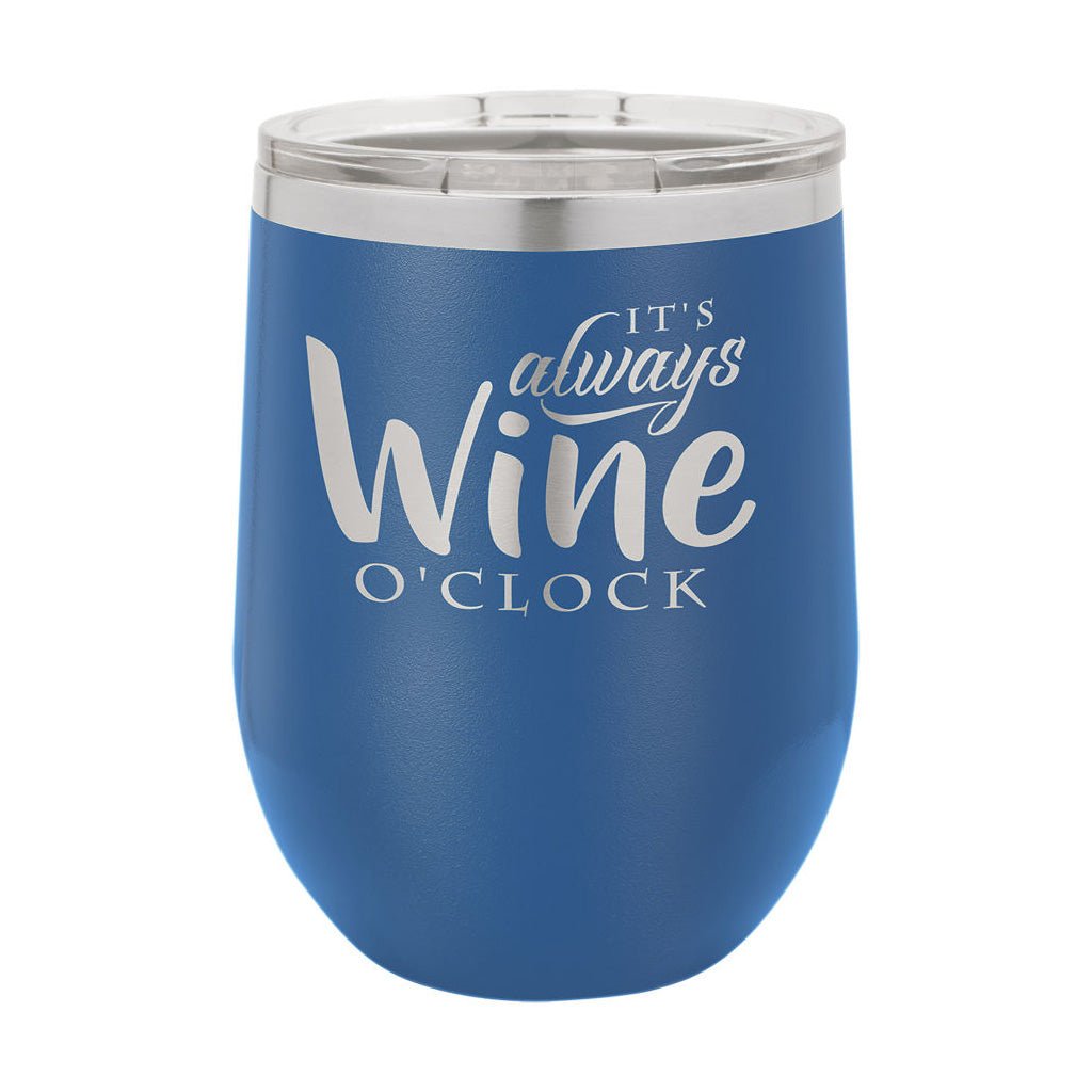 12 oz. Stemless Wine Tumbler with Lid - Laser Styles