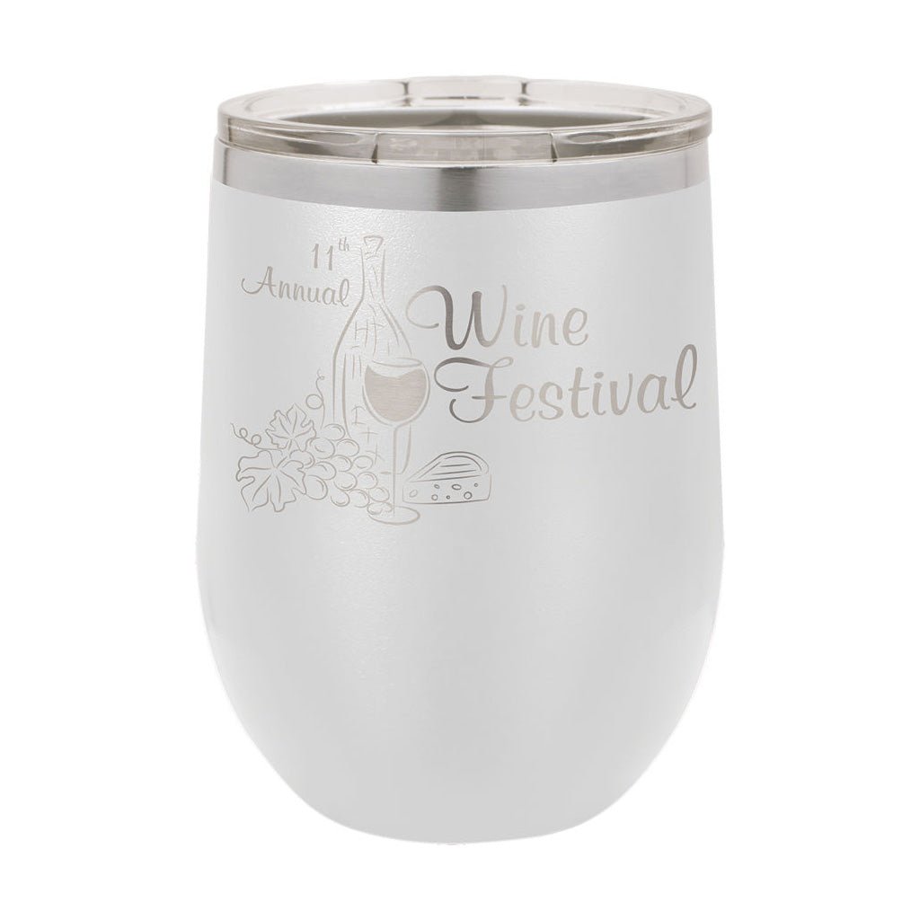 12 oz. Stemless Wine Tumbler with Lid - Laser Styles