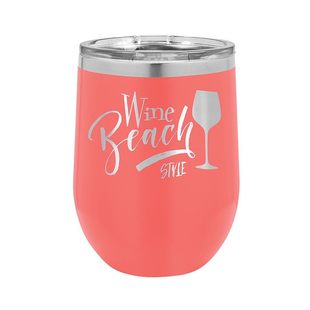 12 oz. Stemless Wine Tumbler with Lid - Laser Styles