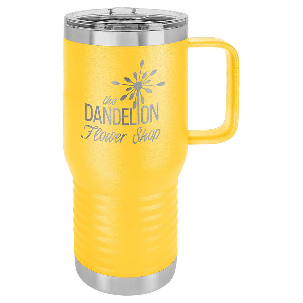 20 oz. Travel Mug with Handle - Laser Styles