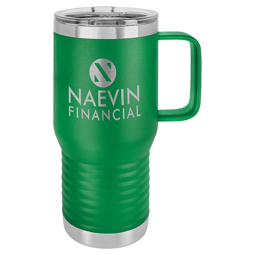 20 oz. Travel Mug with Handle - Laser Styles