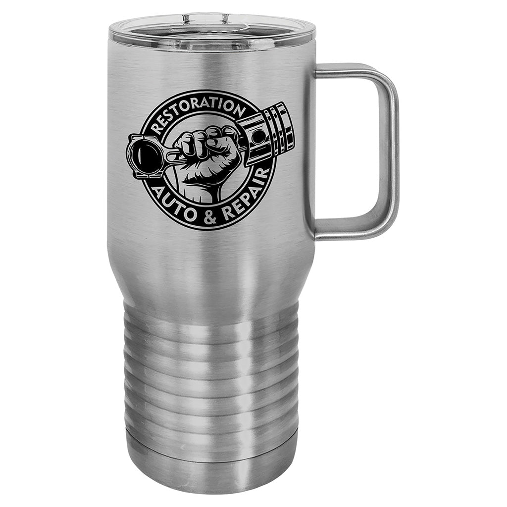 20 oz. Travel Mug with Handle - Laser Styles