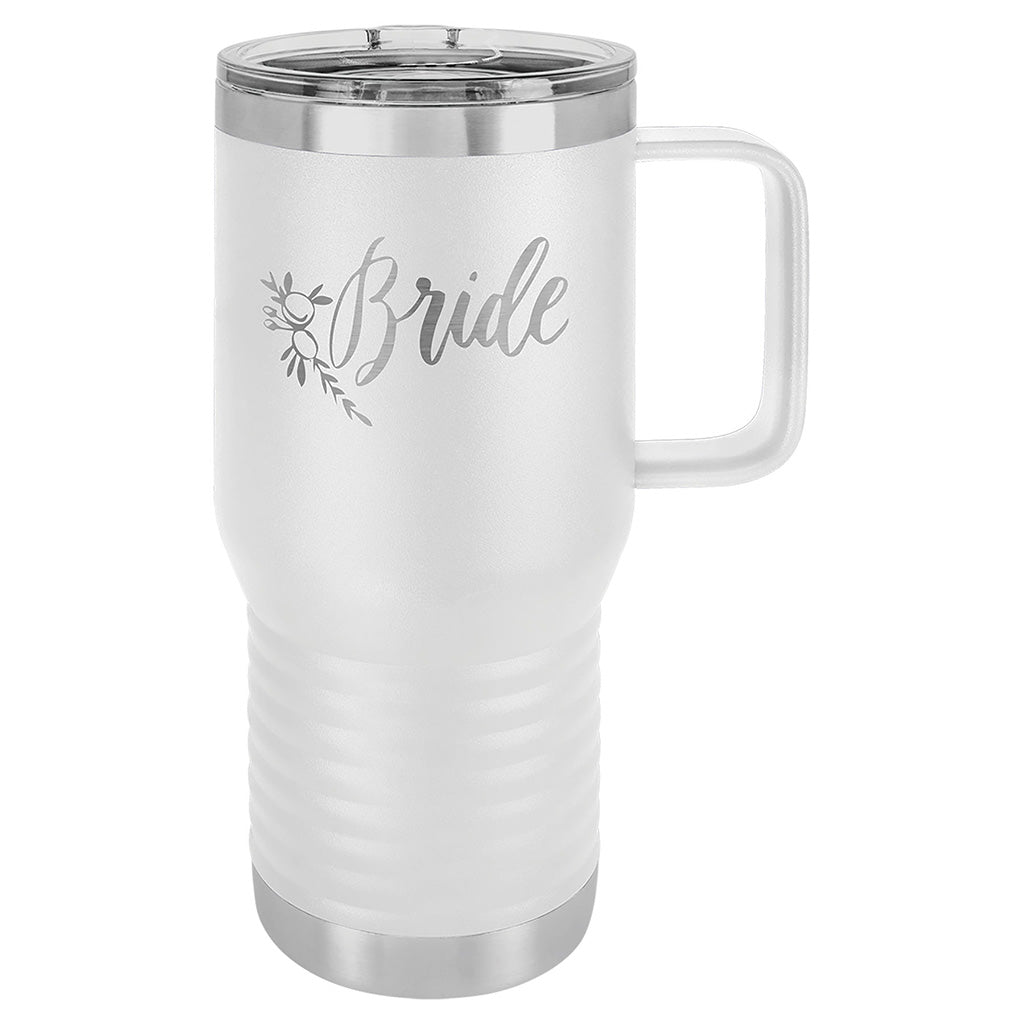 20 oz. Travel Mug with Handle - Laser Styles