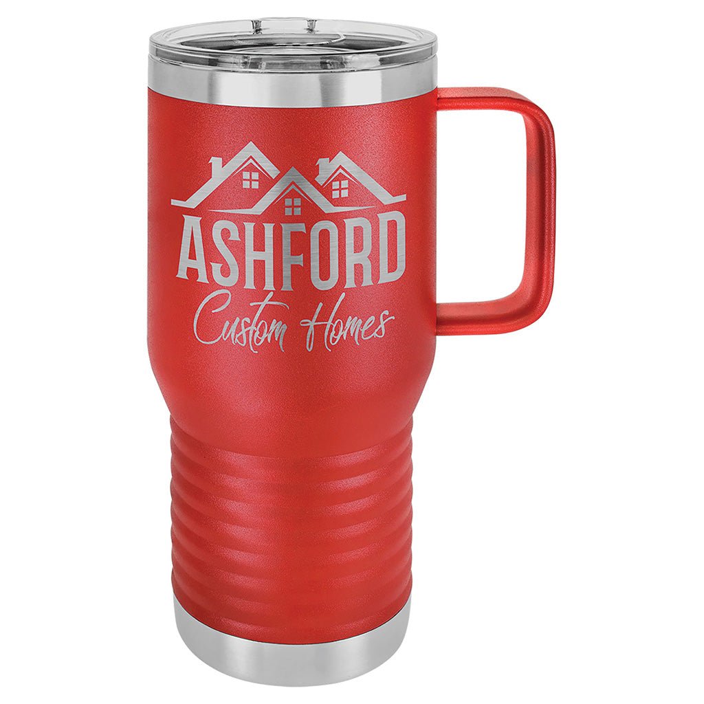 20 oz. Travel Mug with Handle - Laser Styles