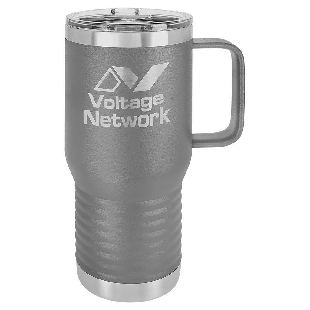 20 oz. Travel Mug with Handle - Laser Styles