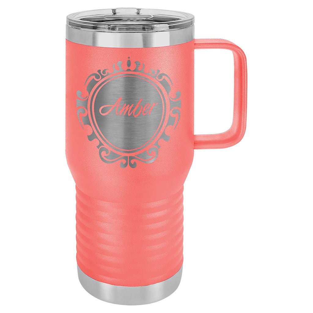 20 oz. Travel Mug with Handle - Laser Styles