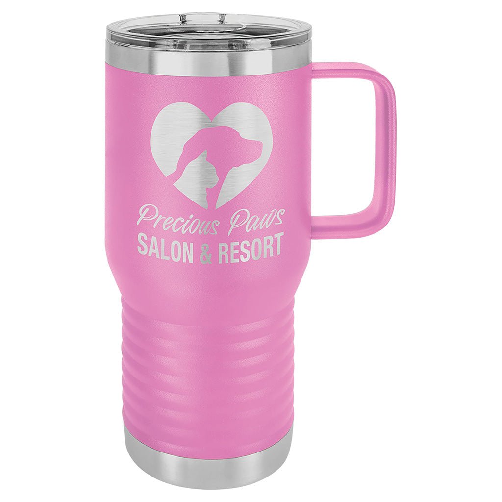 20 oz. Travel Mug with Handle - Laser Styles