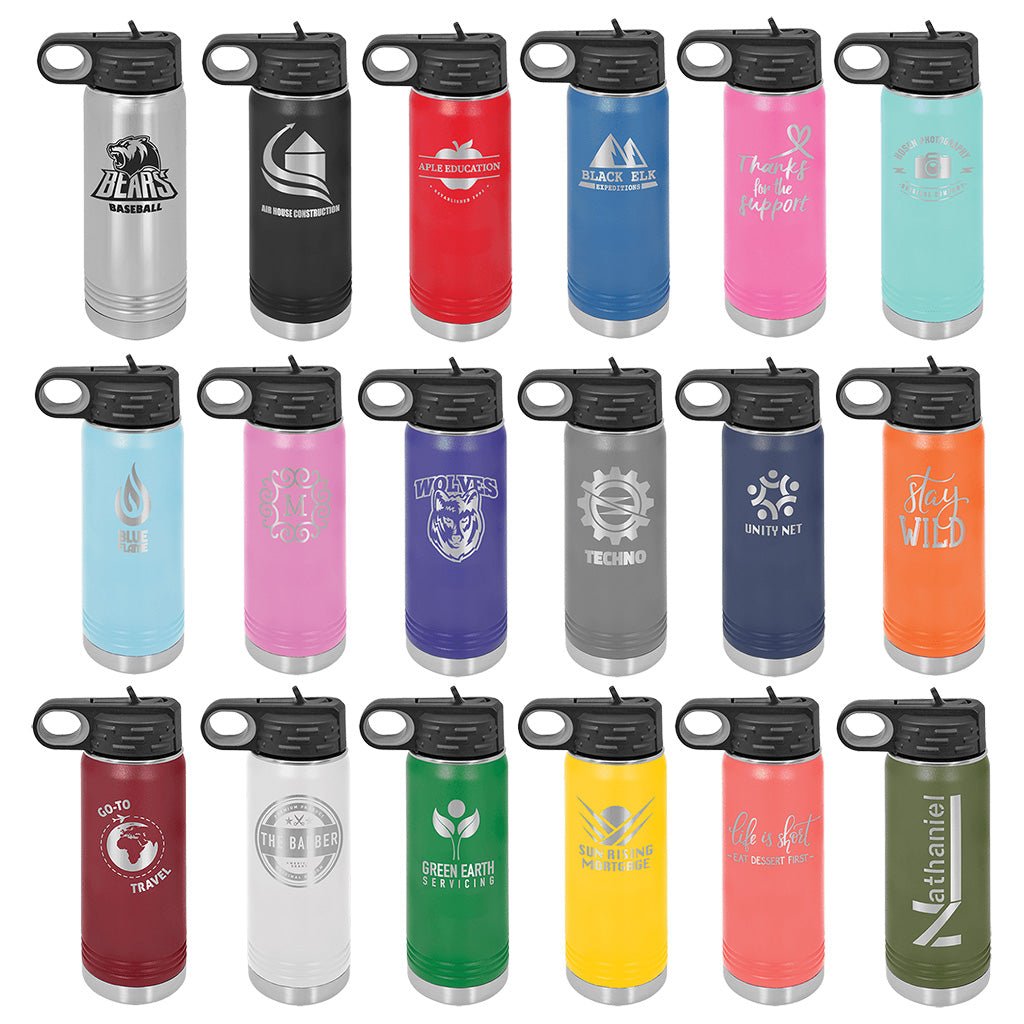 20 oz. Water Bottle with Ring Handle - Laser Styles