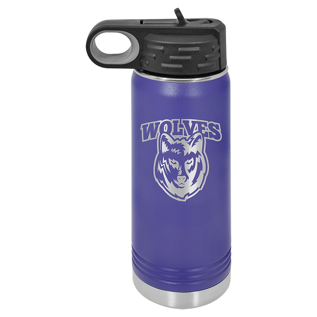 20 oz. Water Bottle with Ring Handle - Laser Styles