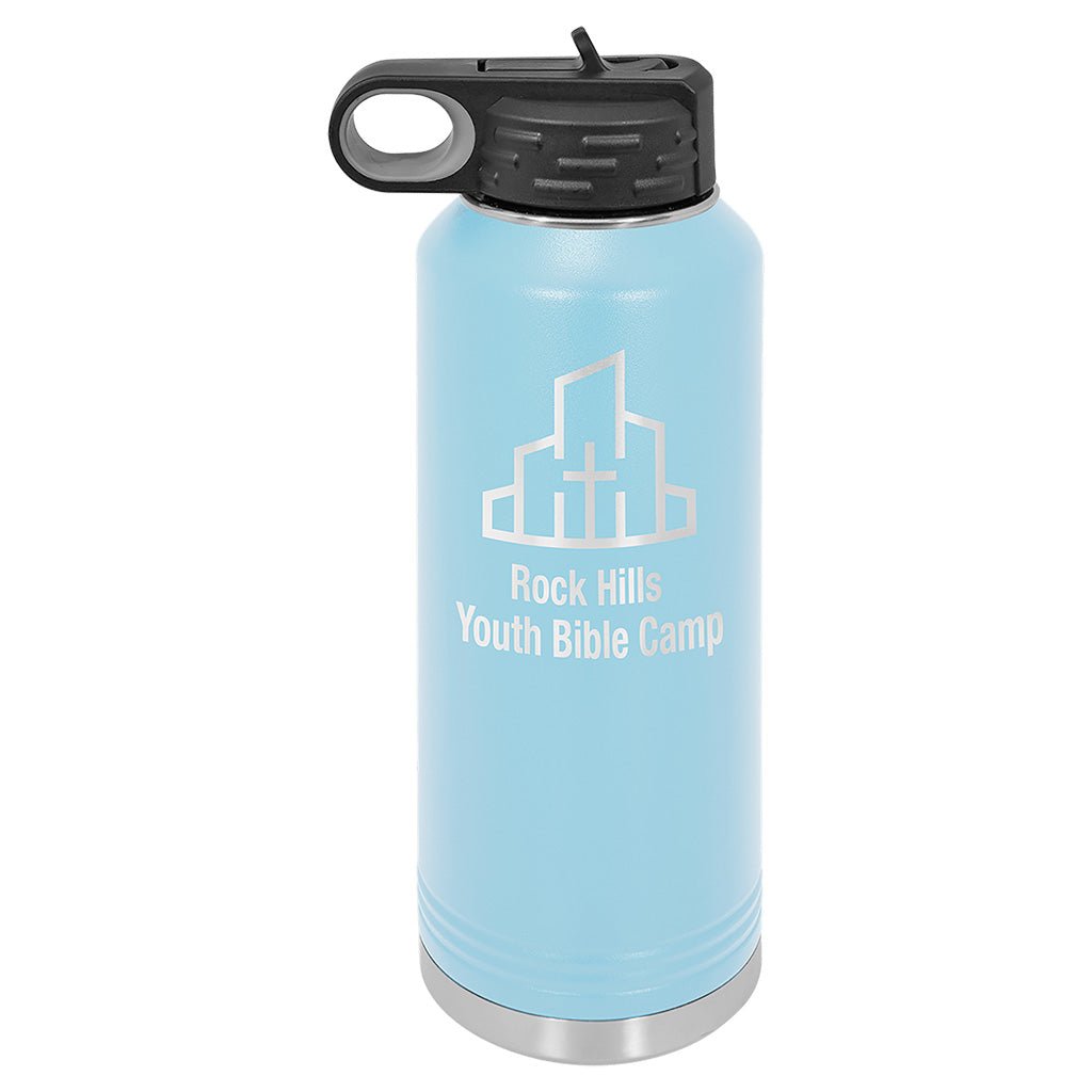 40 oz. Water Bottle with Ring Handle - Laser Styles