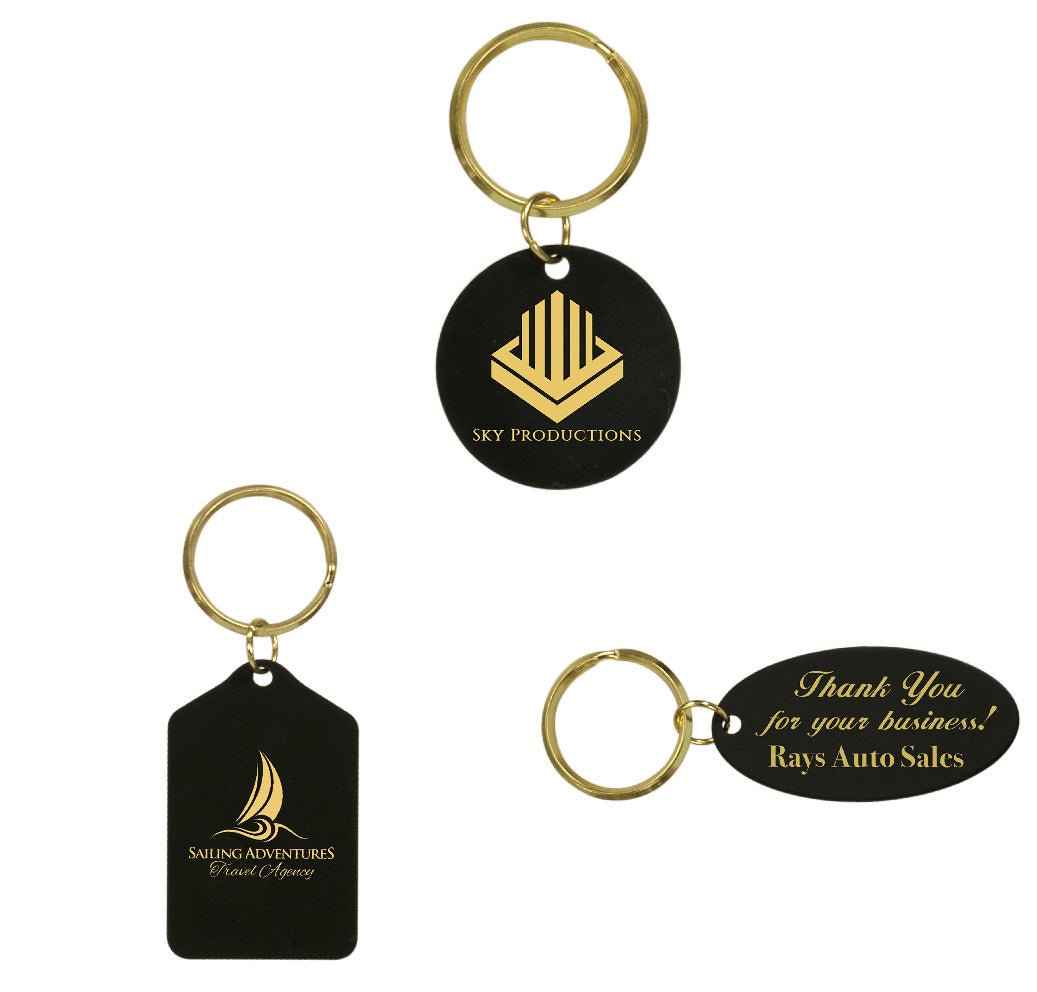 Black Brass Keychains - Laser Styles