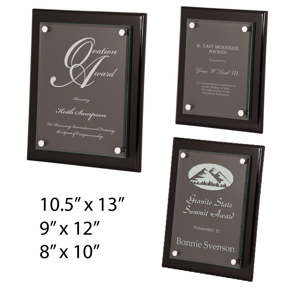 Floating Frame Plaque Floating Premier Glass Plaque, 3/16