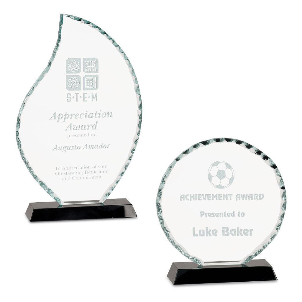 Glass Awards on Black Base - Laser Styles