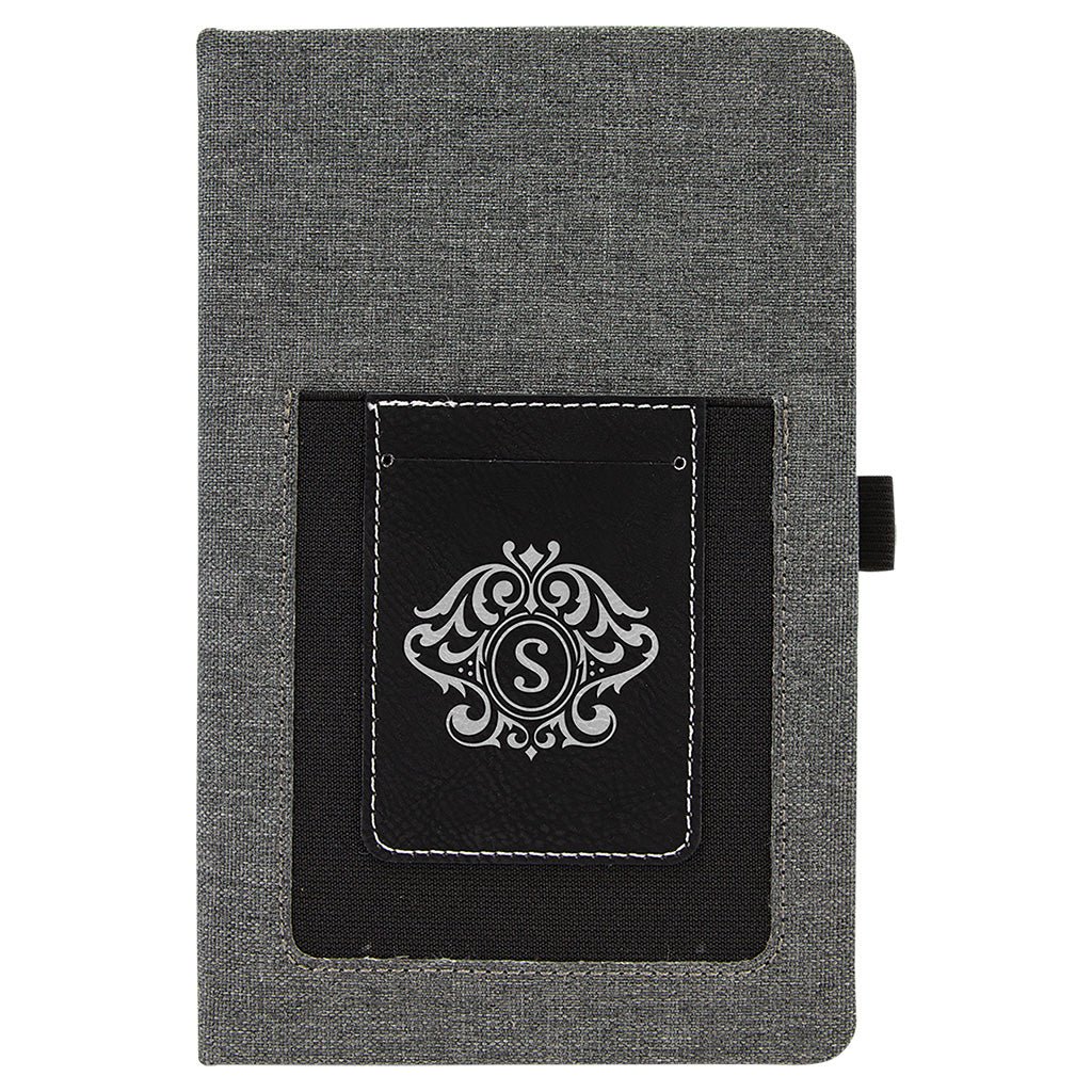 Leatherette Journal with Cell/Card Slot - Laser Styles